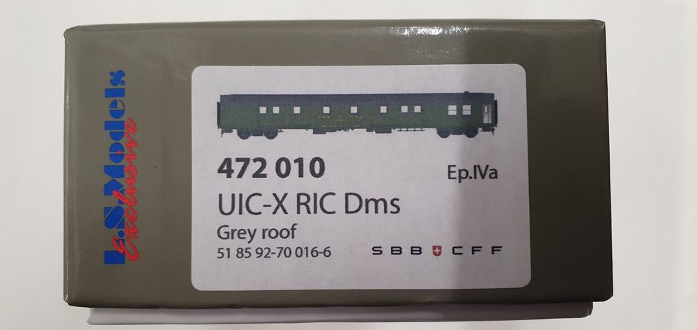 Voiture UIC-X LS Models – BM C1 / Eurofima, SBB CFF, échelle HO