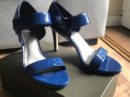 Brand new boxed Calvin Klein navy patent heels EU39