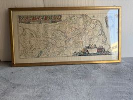 Bild Historische Landkarte des Rheins v Willem Blaeu ca 1645