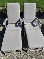 2x Liegestuhl Akazie mit Kissen  flexibel & bequem