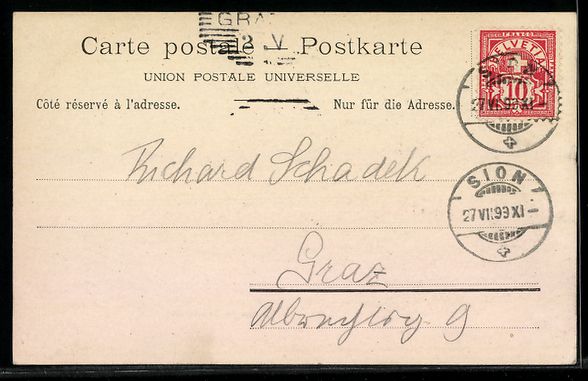 Cartes postales: AK Sion, Ruines de Tourbillon, 1899 – D'occasion à Berlin par bartko-reher 1