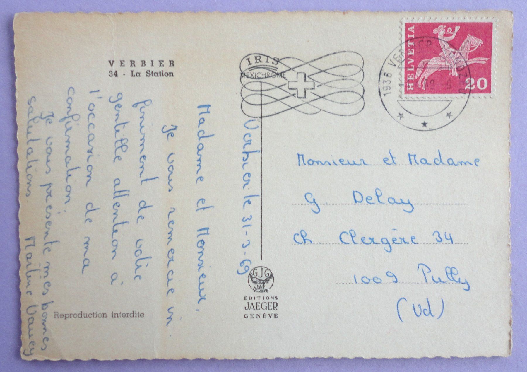 Cartoline postali: Verbier - La Station – Difettoso da Fétigny venduto da Billy2miny 1