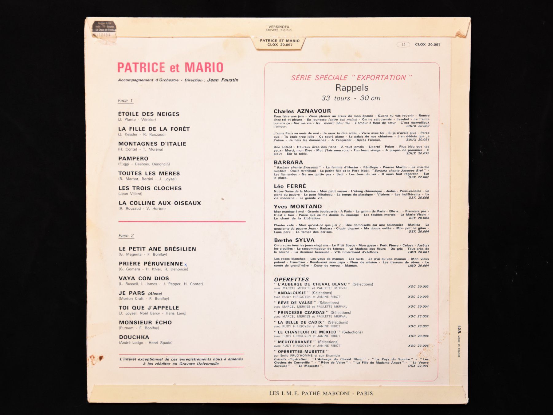 Dischi in vinile: Patrice et Mario – Usato da Belmont-sur-Yverdon venduto da ag97 1
