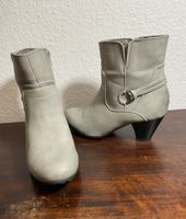 Stiefeletten Vintage Look Gr. 38 hellgrau Cityline