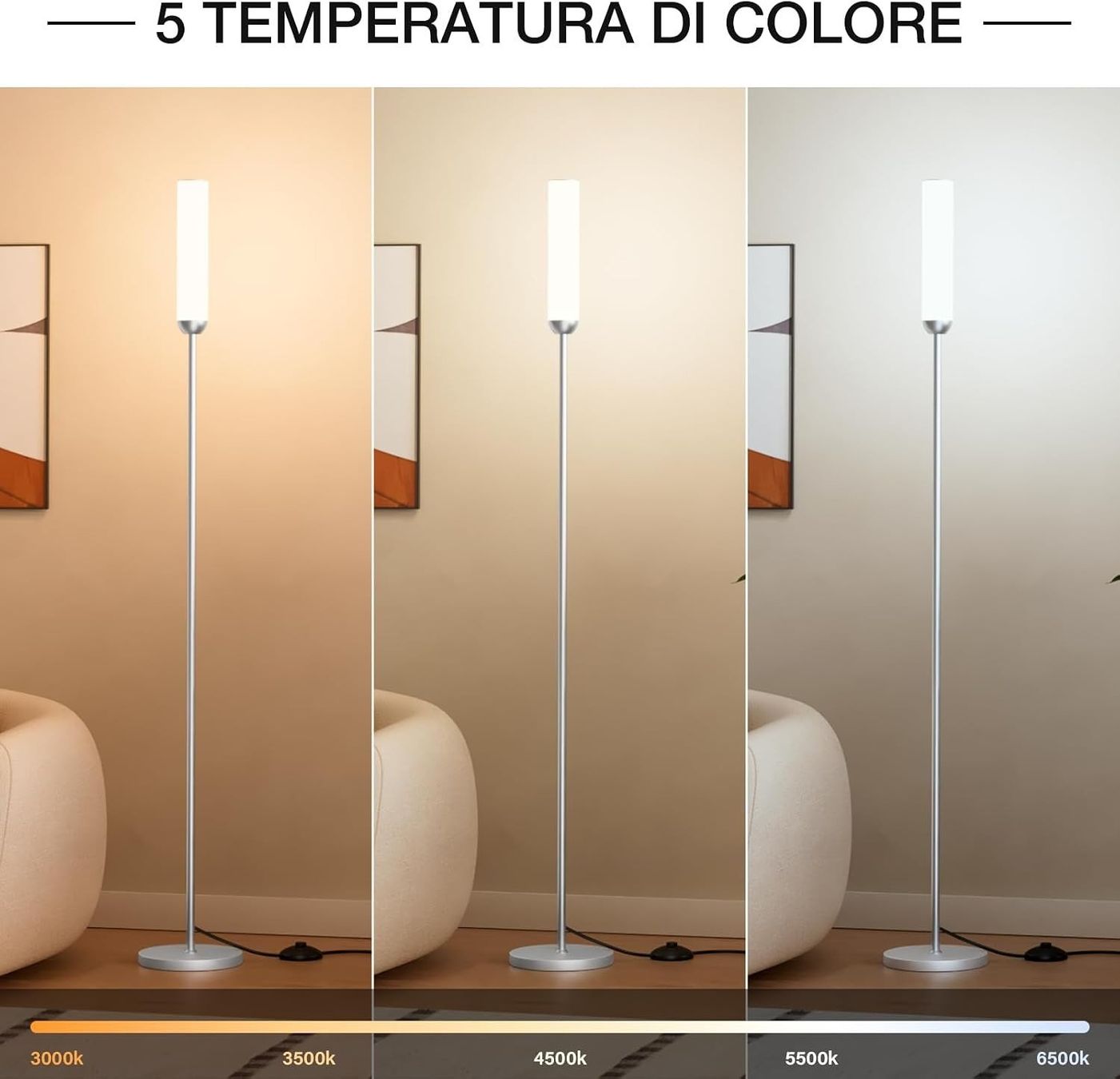 Stehlampe LED dimmbar Stehleuchte Standleuchte Wohnzimmer (Neuf avec ...