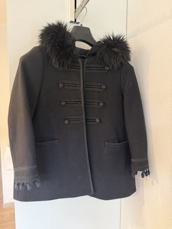 Zara Woman Mantel schwarz mit Kapuze neuwertig