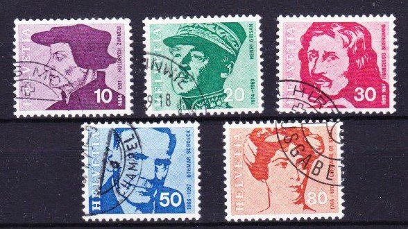 Tutti i francobolli: Série complète - 5 Timbres Suisse - 1969 - Obl. – Usato da Blonay venduto da FRSU