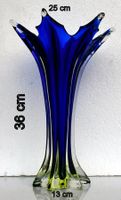 Blau Glas Vase 36cm, aus Murano Glas