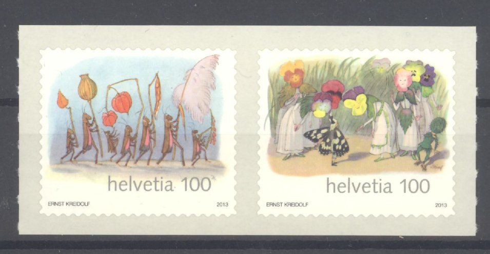 Alle Briefmarken: 2013, 150. Geburtstag Ernst Kreidolf ** – Gebraucht aus Willisau von Vollstempel