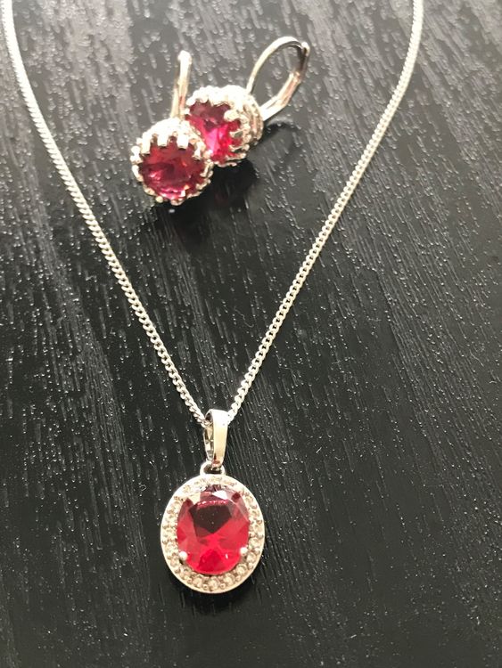 Autres bijoux: Schmuckset in rot, Halskette, Anhänger, Armband, Ohrringe, – D'occasion à Sirnach par primo.si 4