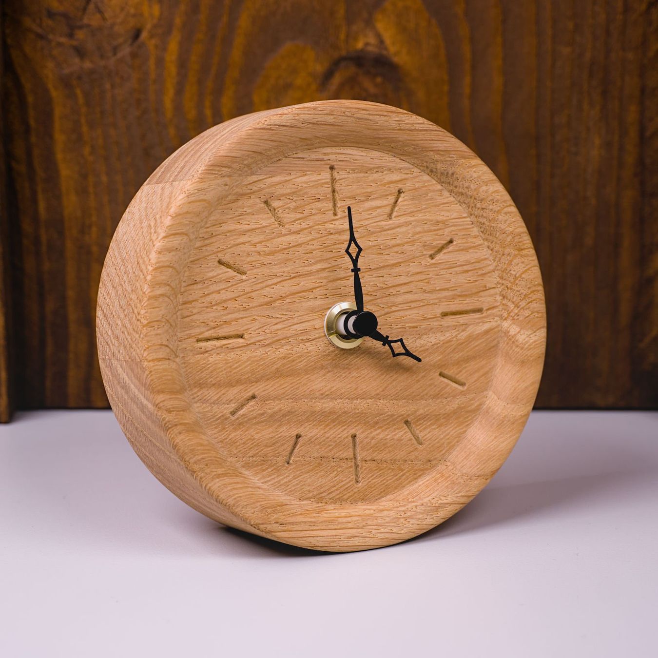 Stand- & Wanduhren: Standuhr Eiche 12.5 cm – Rohholzeffekt – Neu und originalverpackt aus Hubersdorf von HolzPart 5