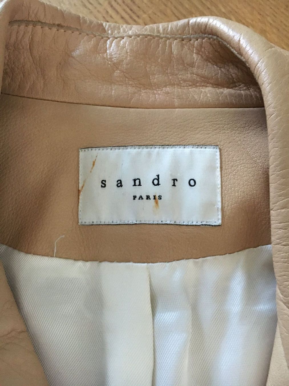 Sandro Giacche: Beige Lederjacke von SANDRO Gr. S – Usato da Rotkreuz venduto da Vkahlo 1