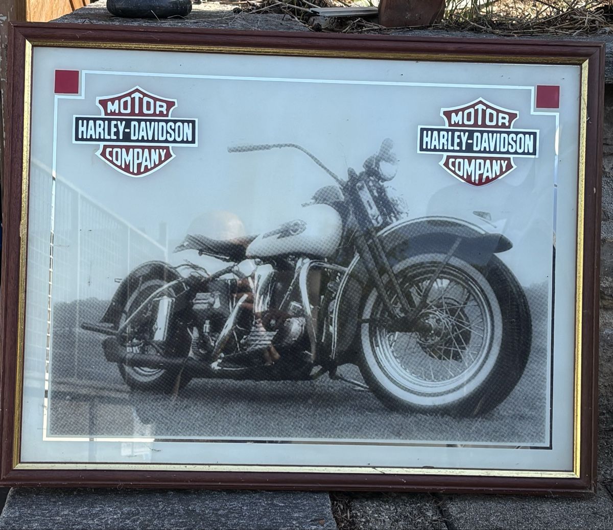 Harley-Davidson Tutte le decorazioni: Harley Davidson Bilder mit Holzrahmen  – Usato da Obermumpf venduto da Tattoomuseum1