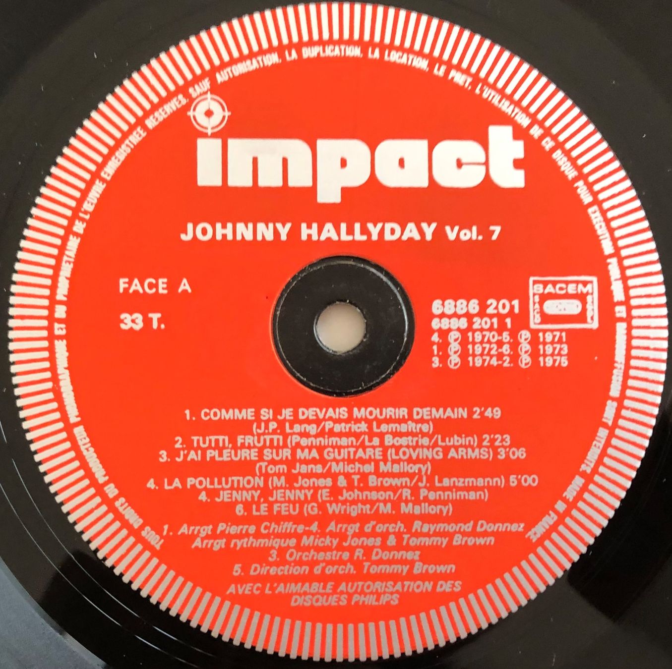 Dischi in vinile: JOHNNY HALLYDAY - VOLUME 7 – Usato da Poliez-Pittet venduto da Newtown-Records 3