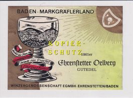 Etikette - Ehrenstetter Oelberg (Gutedel) 1961 /bd