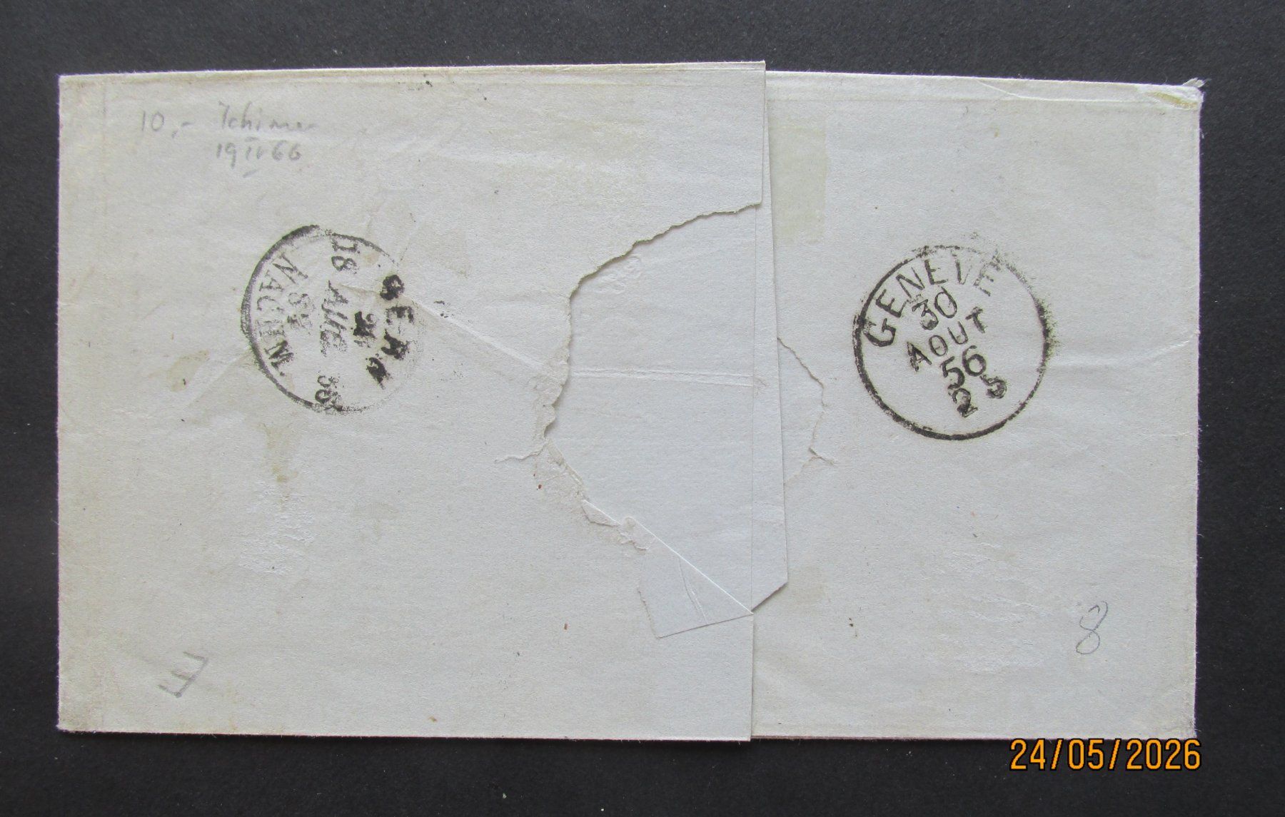 Tutti i francobolli: 22B1 & 24B1 VOM 30.8.1856 VON BURGDORF, SBK 650.- – Usato da Neuhausen venduto da WMUELLI 1