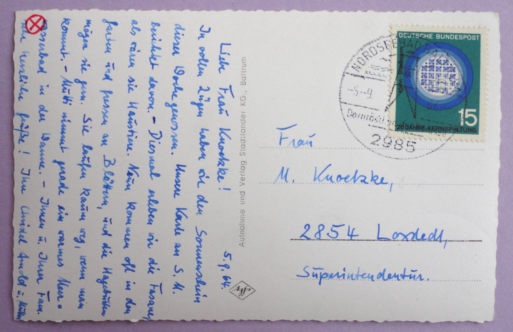 Cartoline postali: Nordseebad Baltrum Ostdorf – Usato da Fétigny venduto da Billy2miny 1