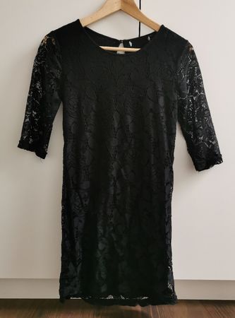 Elegantes Spitzenkleid schwarz Gr. S