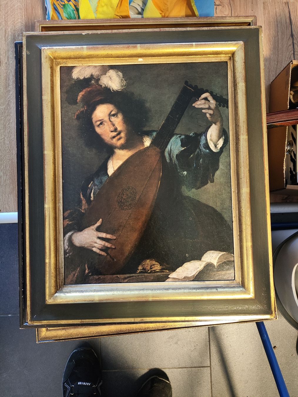 Dipinti: Bernardo Strozzi Gemälde, "Lautenspieler" 92x76cm – Usato da Neu St. Johann venduto da Geronimo030