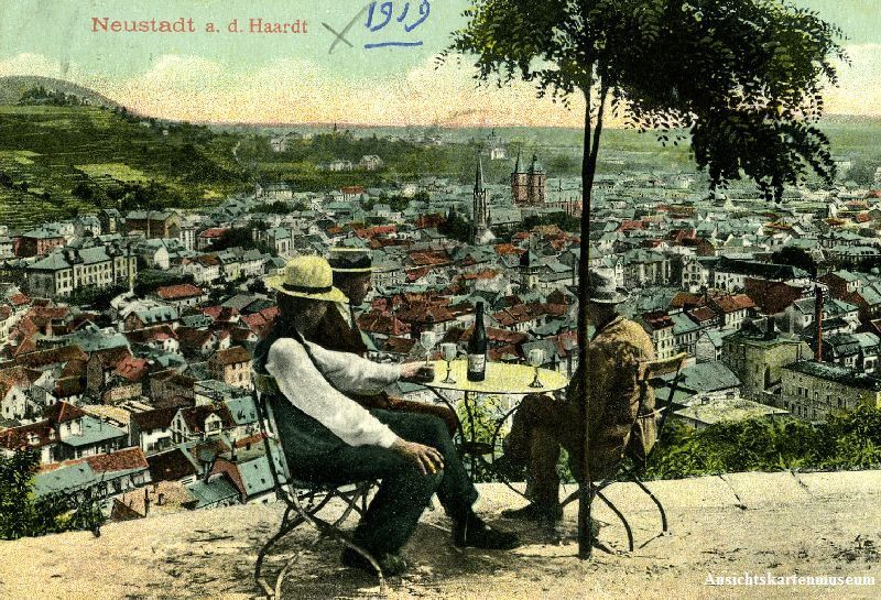 Ansichtskarten: Neustadt a. d. Haardt - belebt + 1919 – Gebraucht aus Emmenbrücke von teestube