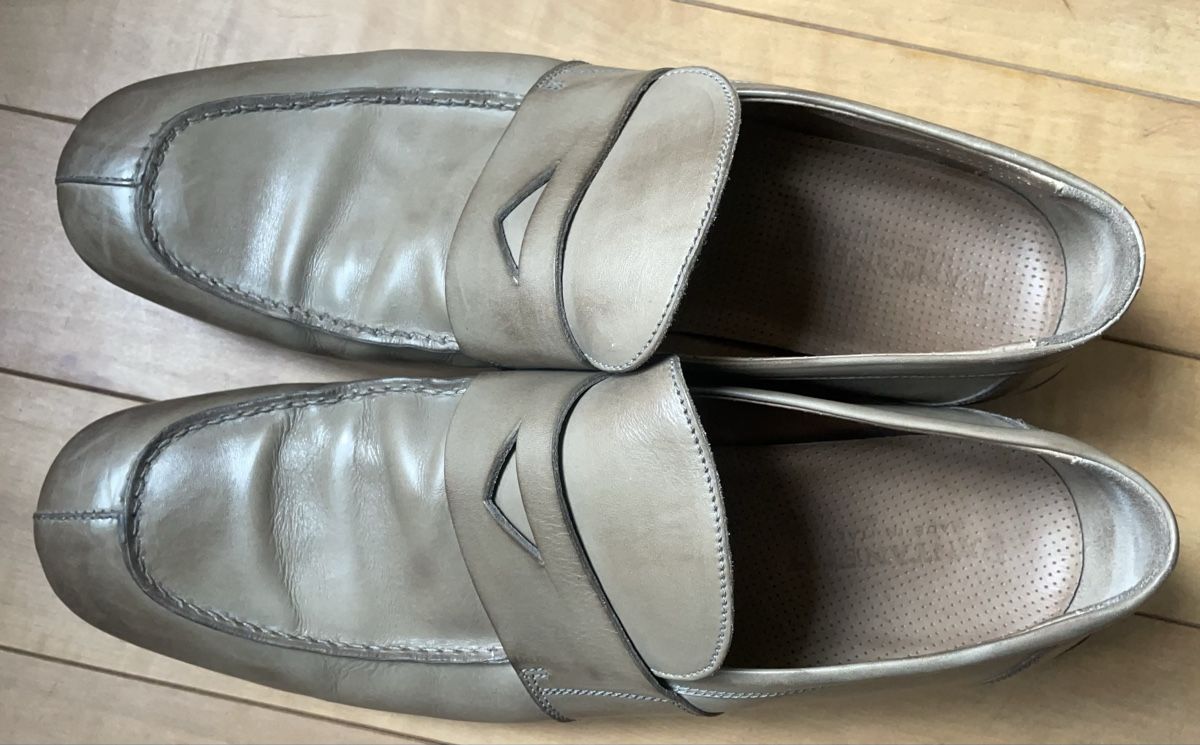 Scarpe da uomo: Herren Slipper Leder grau Grösse 45/46 – Usato da Zürich venduto da einkaufswagen 3