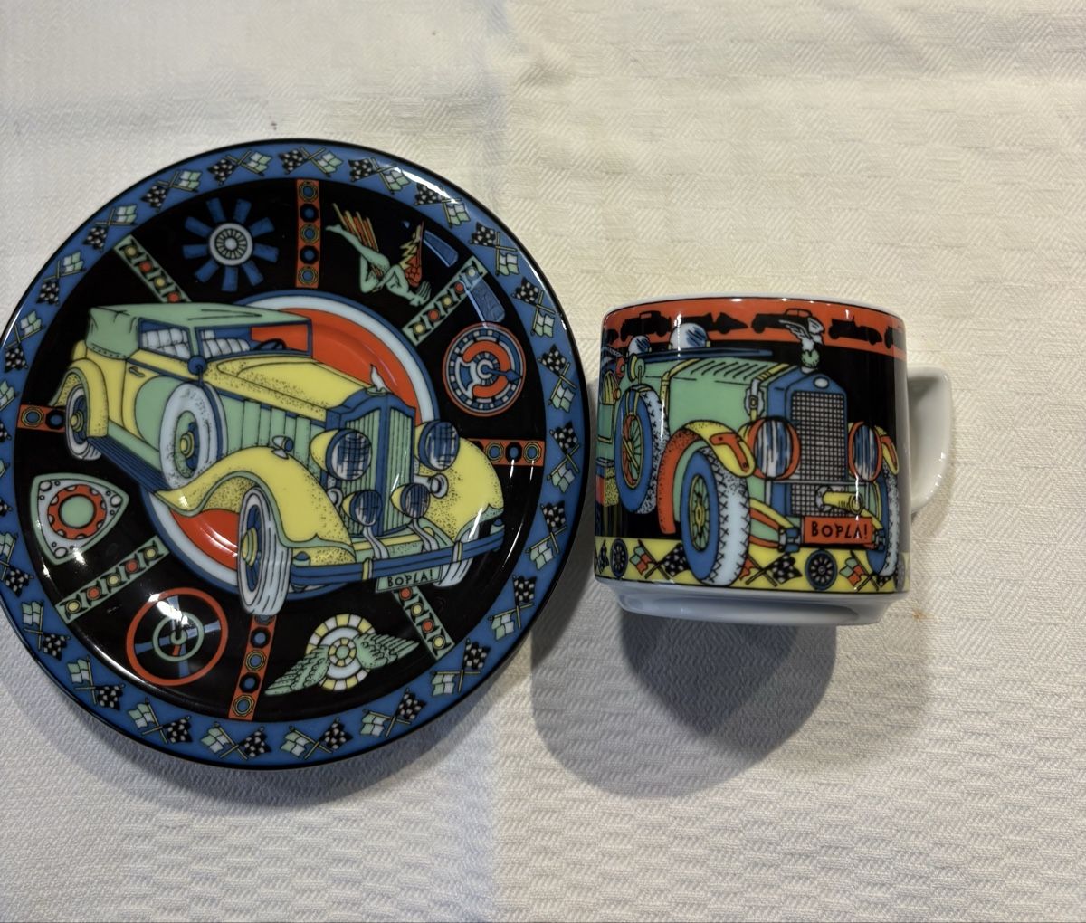 Bopla Tazze: BOPLA Tasse mit Unterteller Oldtimer Motiv Schweizer Design – Nuovo (secondo la descrizione) da Grindel venduto da Rabru1107 3