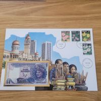 Banknoten Brief - Lettre avec billet de banque Malaysia