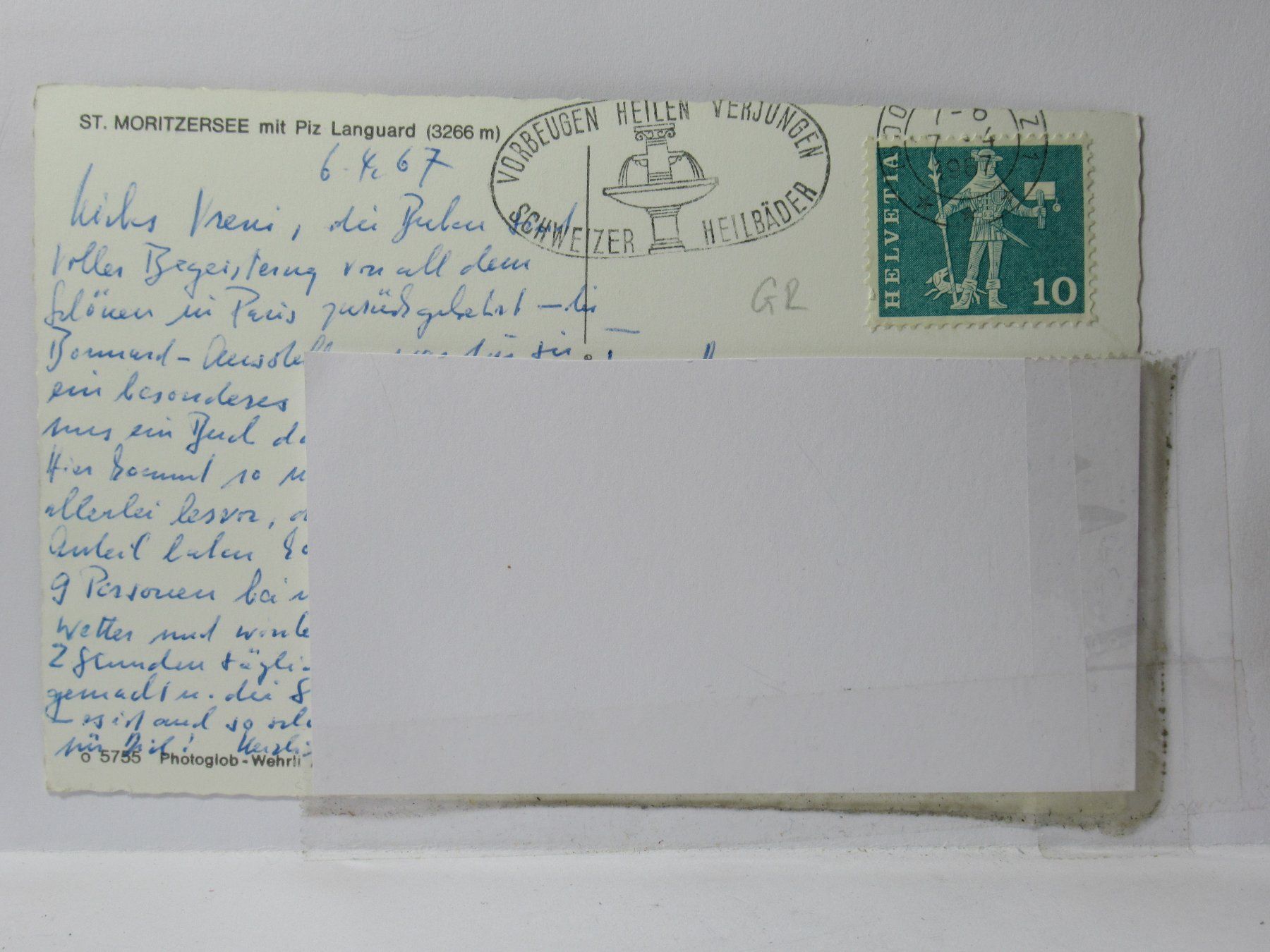 Cartoline postali: St. Moritzsee mit Piz Lanquard 1967 – Usato da Grenchen venduto da Bluemchen1900 1