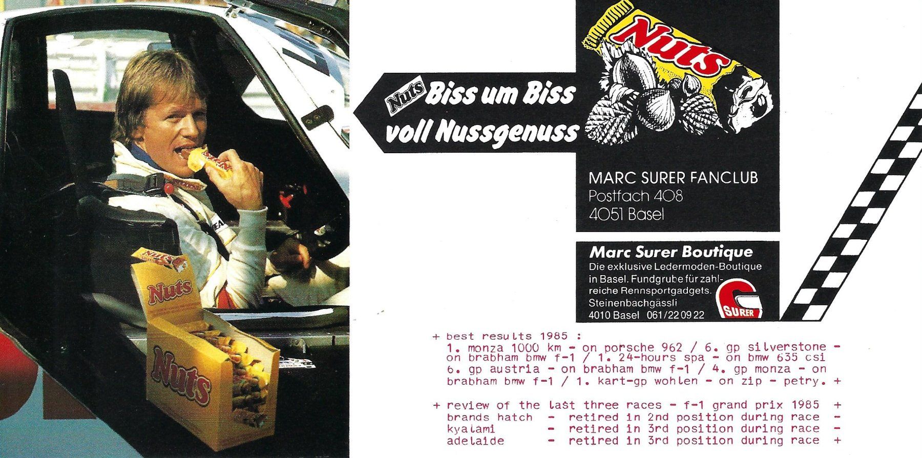 Autografi: Marc Surer, Formel 1 – Usato da Aarburg venduto da Hktm 1