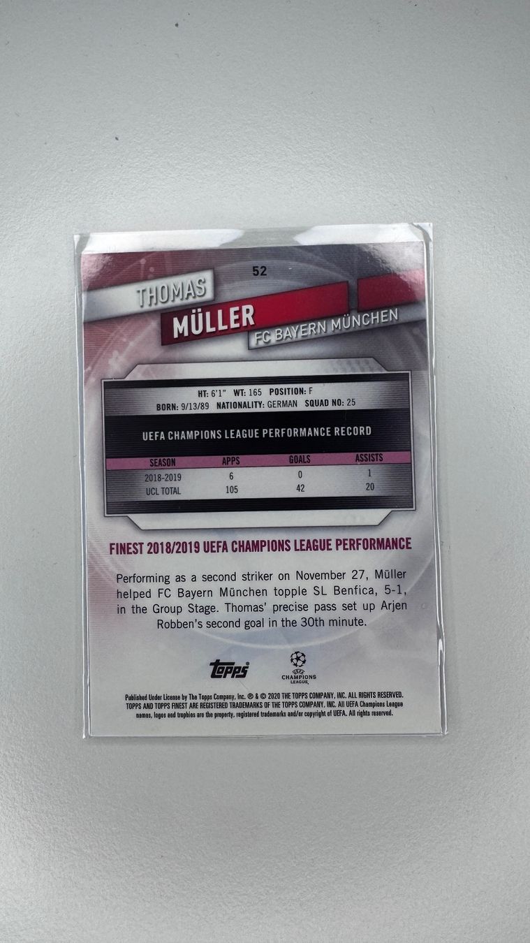 Panini Carte collezionabili: Thomas Müller 2018-19 Topps Finest UCL Blue Refractor /250 – Nuovo (secondo la descrizione) da Jegenstorf venduto da plataOplomo 1