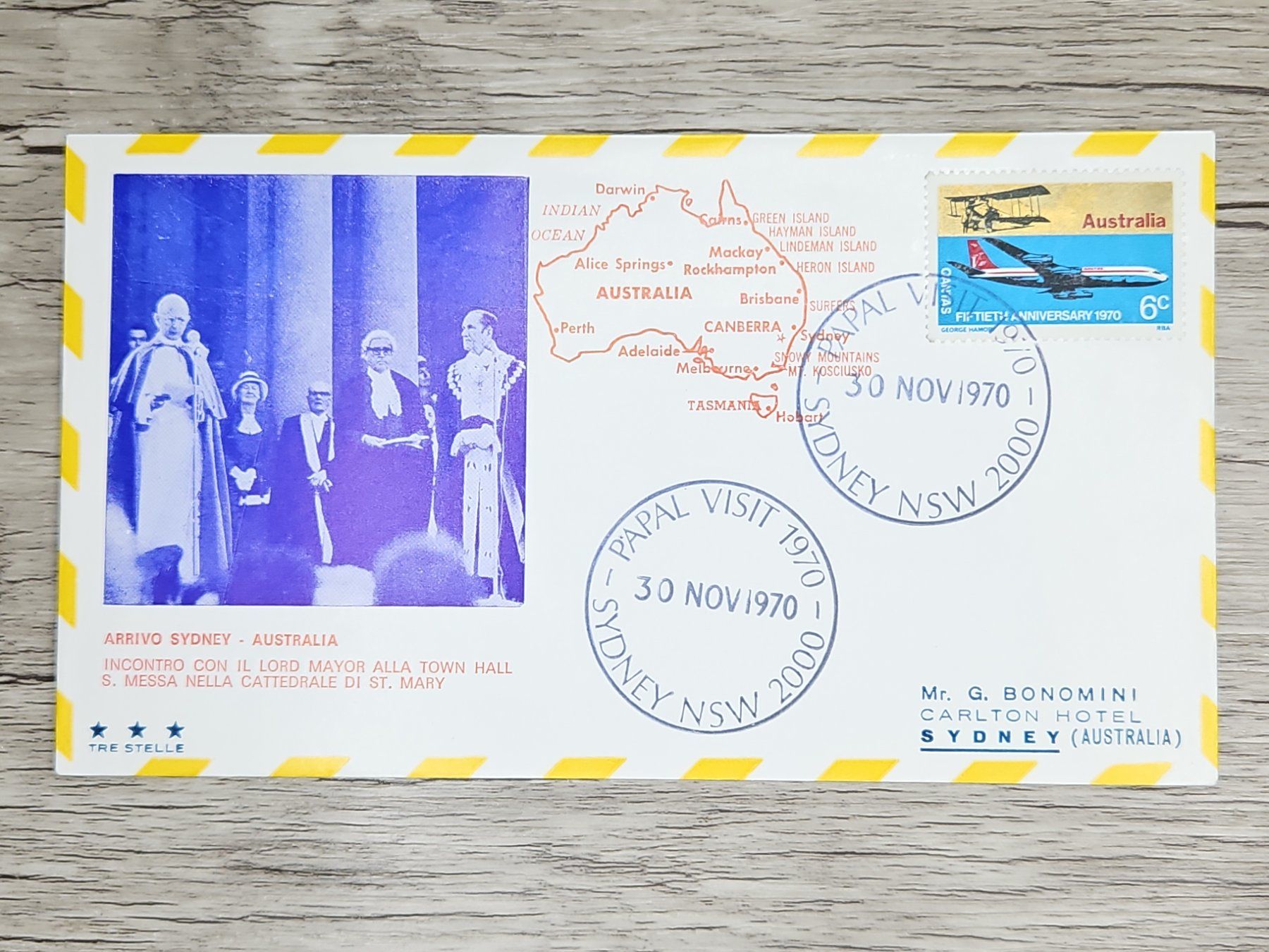 Tutti i francobolli: CL05 Enveloppe + Timbre Australie 1970 – Usato da Cousset venduto da Patrick_Collections