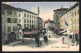 AK Ragaz, Strasse mit Geschäften