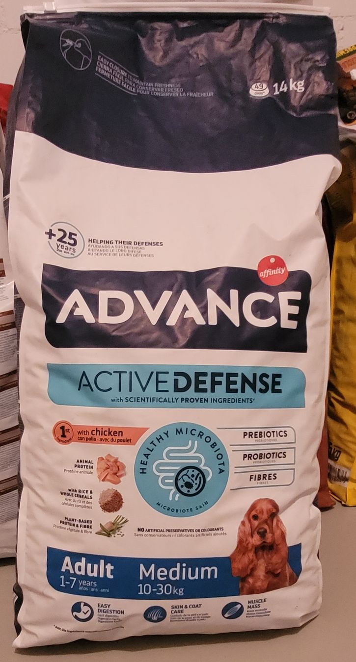 Mangimi: ADVANCE Active Defense Hundefutter 14 kg Adult Medium – Nuovo e nell'imballaggio originale da Kappel SO venduto da Matschi86