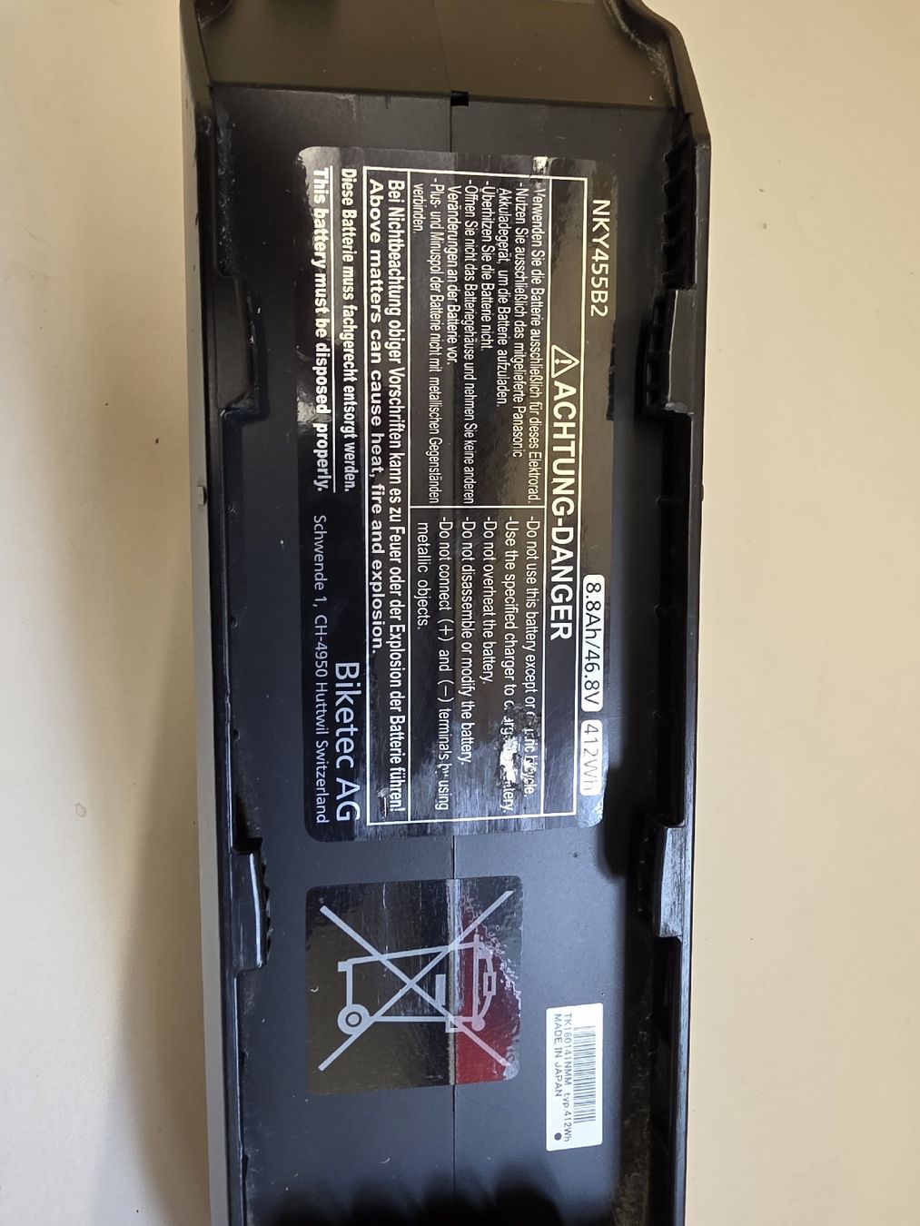 Panasonic Akkus: Biketec AG Akku NKY455B2 Panasonic – Defekt aus Alberswil von mario889 2