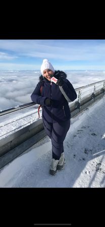 Modische Skijacke in tollem Blauton Grösse 46