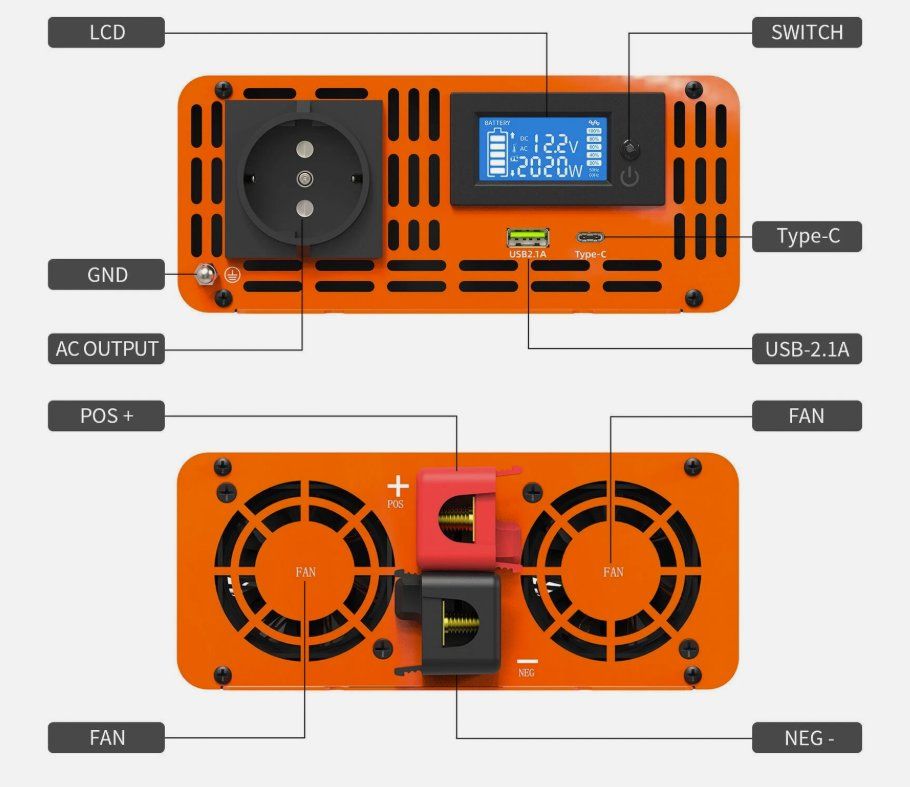 Inverter: Wechselrichter 2000W 4000W 12V auf 230V – Nuovo e nell'imballaggio originale da Amriswil venduto da JaJa-Express 5
