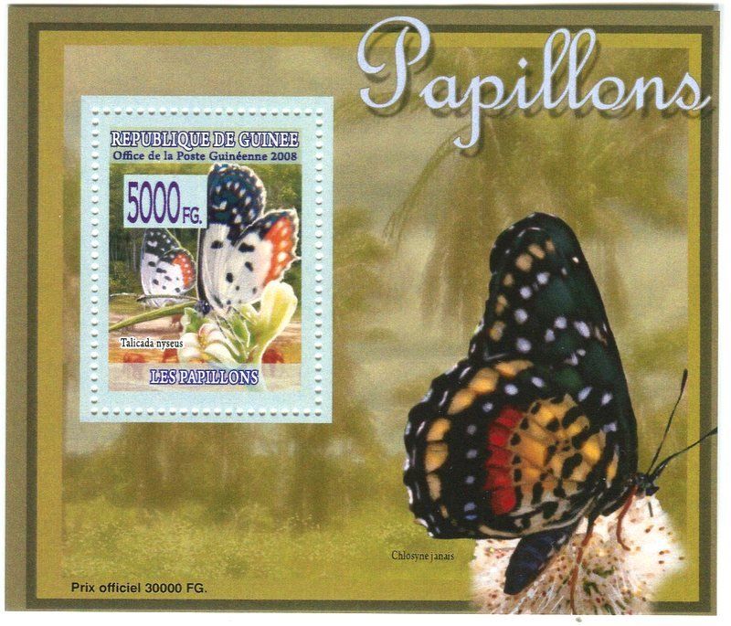 Tous les timbres: Block "Schmetterlinge". Guinea – Neuf avec emballage d'origine à Basel par Butsch5