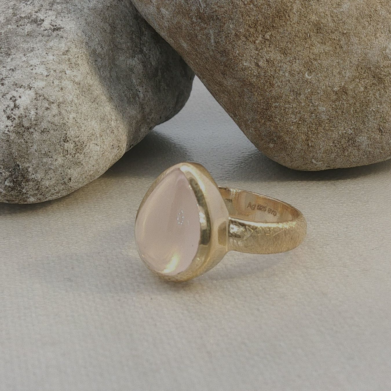 Olga Ribler Ringe: Rosenquarz Ring Silber Unikat 55 – Neu (gemäss Beschreibung) aus Luzern von Schmuckoutlet 1