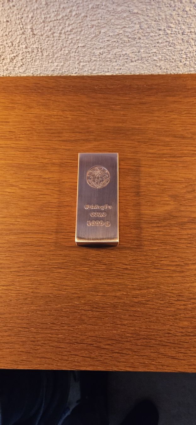 Metalli preziosi: 1kg Kupferbarren 999.9 – Nuovo e nell'imballaggio originale da Nürensdorf venduto da salibeer