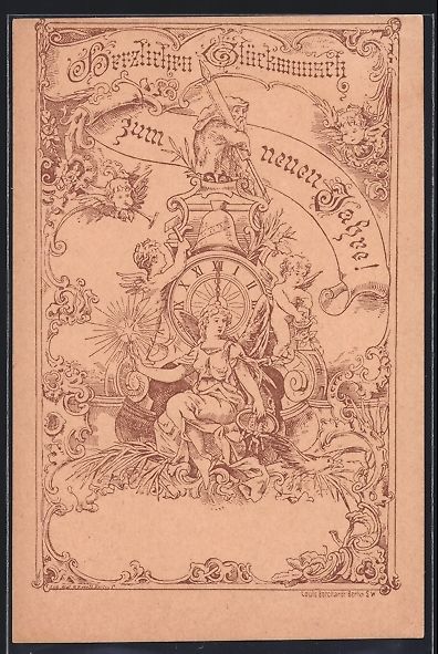 Cartoline postali: Berlin, Engel und Uhr, Private Stadtpost – Usato da Berlin venduto da bartko-reher