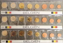 Euro Münzsatz Belgien 1999/2000/2001 Stgl