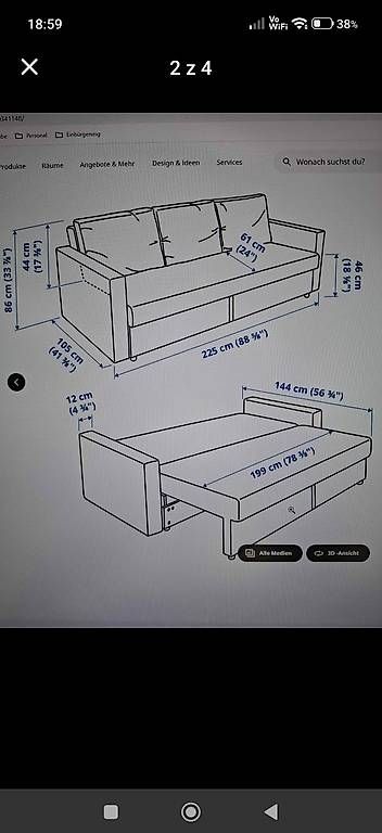 Divani: Bettsofa, Sofa mit Liege Funktion  – Usato da Müllheim Dorf venduto da gab_z6f5 2