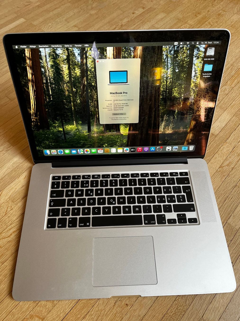 Apple Notebook: MacBook Pro 15" Mid 2014 mit Sequoia – Usato da Zufikon venduto da tomasba