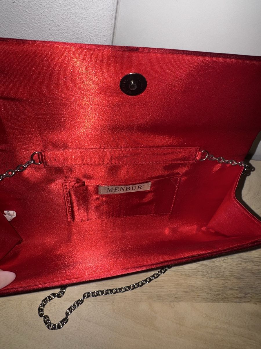 Taschen für Damen: Clutch Menbur rot mit Kette  – Gebraucht aus Neuenhof von Bornsh 2