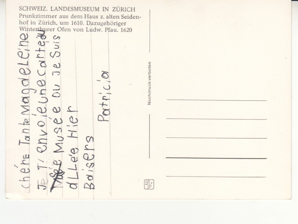 Ansichtskarten: Zürich Landesmuseum ca. 1970 – Gebraucht aus Bürglen TG von StampGraf 1