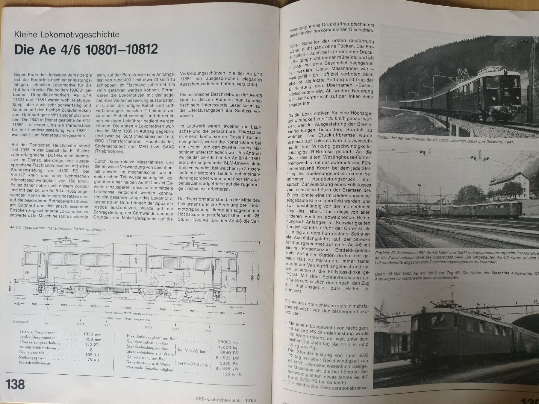 Riviste & Magazine: SBB CFF FFS Nachrichtenblatt von 1983 – Usato da Schwanden Sigrisw venduto da pho_2mc9 6