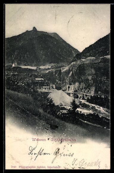 Cartoline postali: AK Wassen, Gotthardbahn – Usato da Berlin venduto da bartko-reher