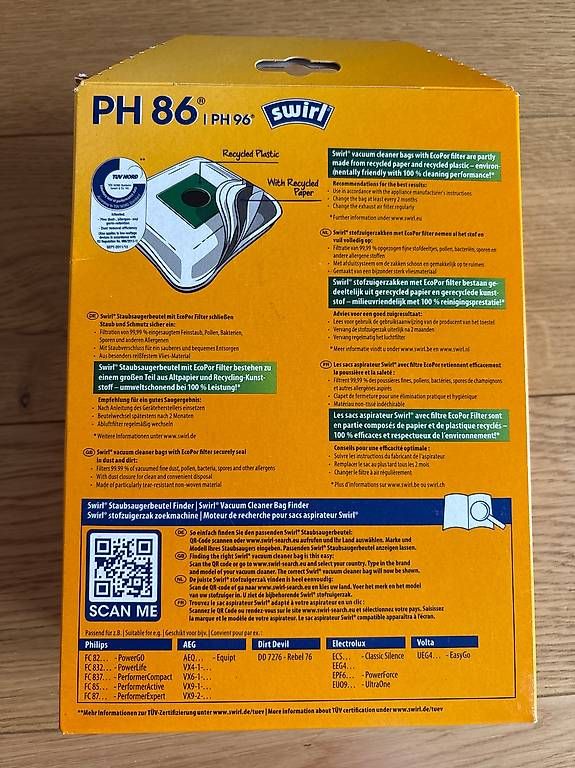 Staubsauger & Zubehör: Staubsaugerbeutel PH 86 – Neu und originalverpackt aus Sirnach von fzucks 1