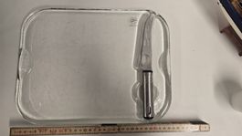 Servierplatte mit Messer Glasi Hergiswil