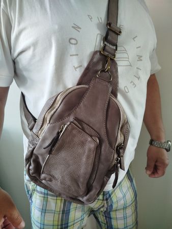 Hochwertige Vintage Leder, BORSE IN PELLE, Umhängetasche 